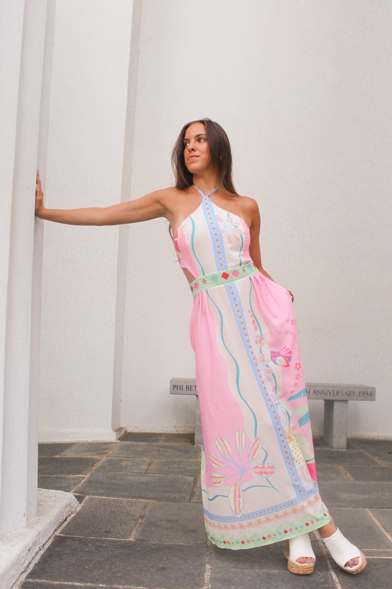 Ivory Halter Linen Blend Maxi Dress - All Dresses | Lecis Boutique Ivory Halter Linen Blend Maxi Dress - All Dresses | Lecis Boutique