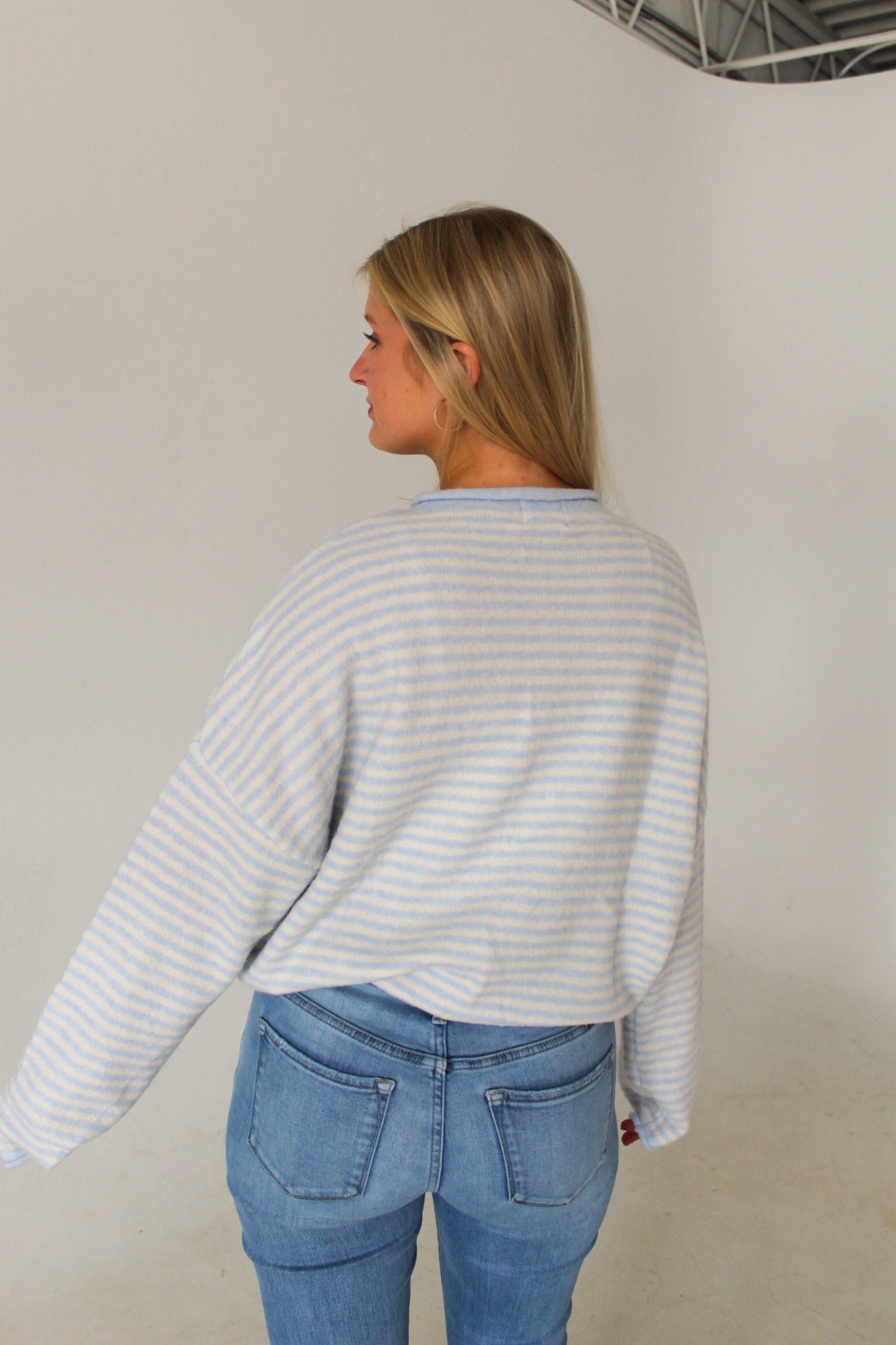 Light Blue Stripe Cardigan