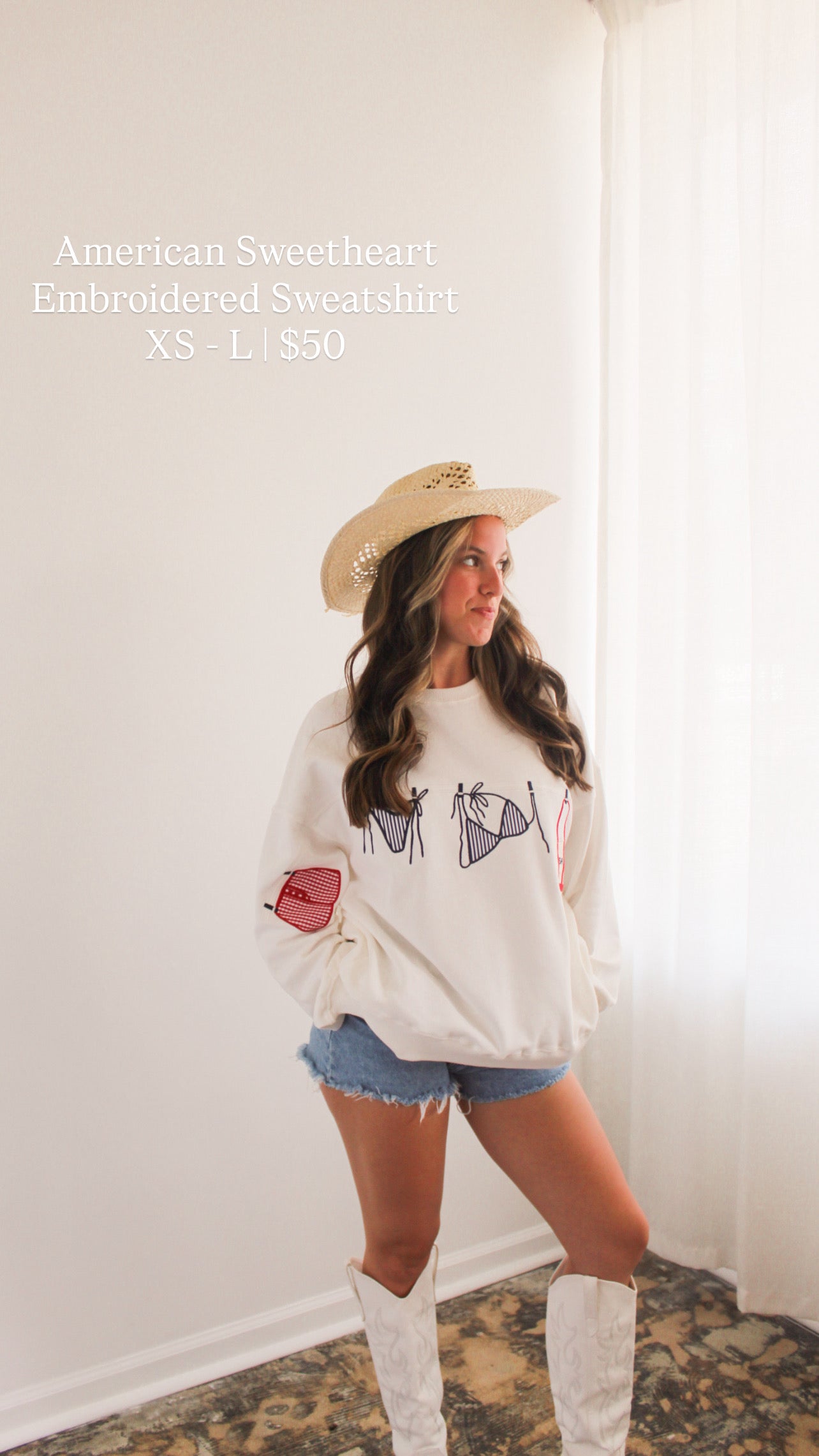 American Sweetheart Embroidered Sweatshirt