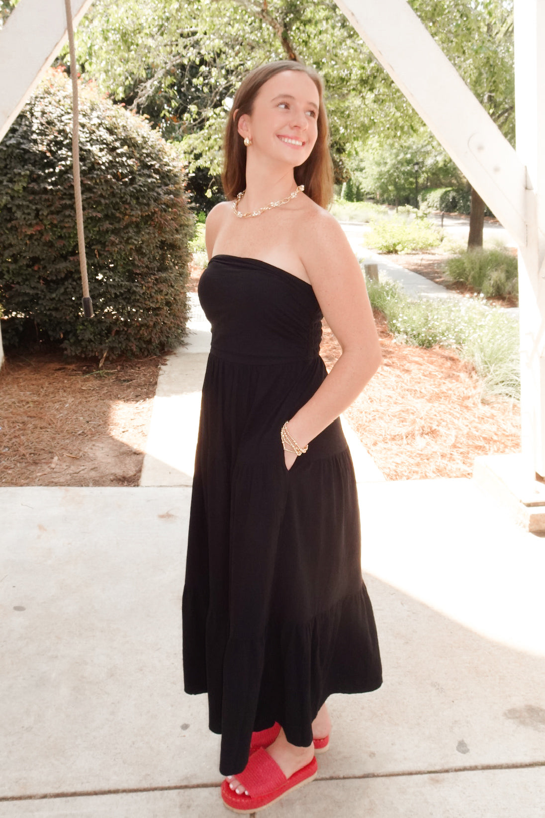 Black Strapless Maxi Dress