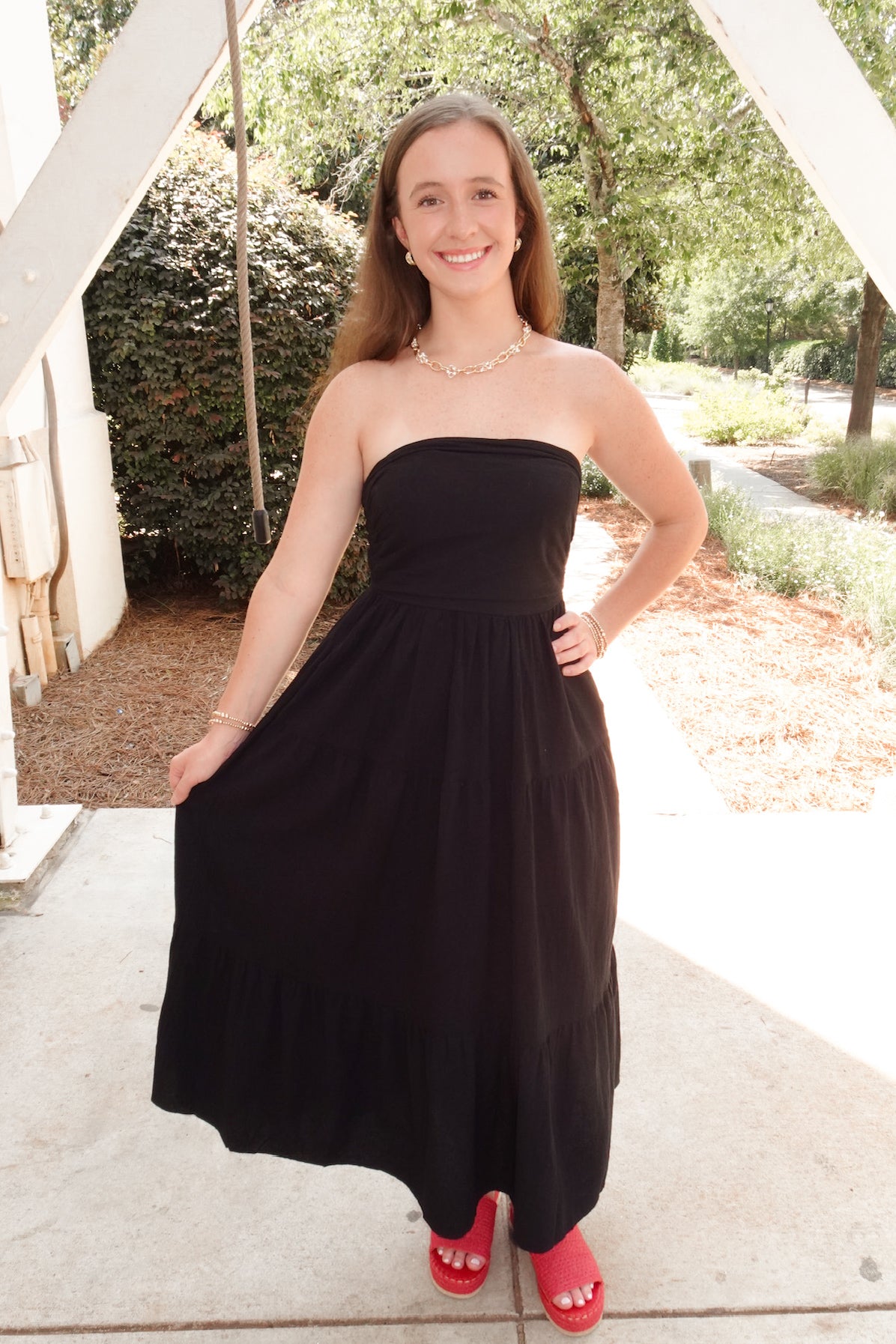 Black Strapless Maxi Dress