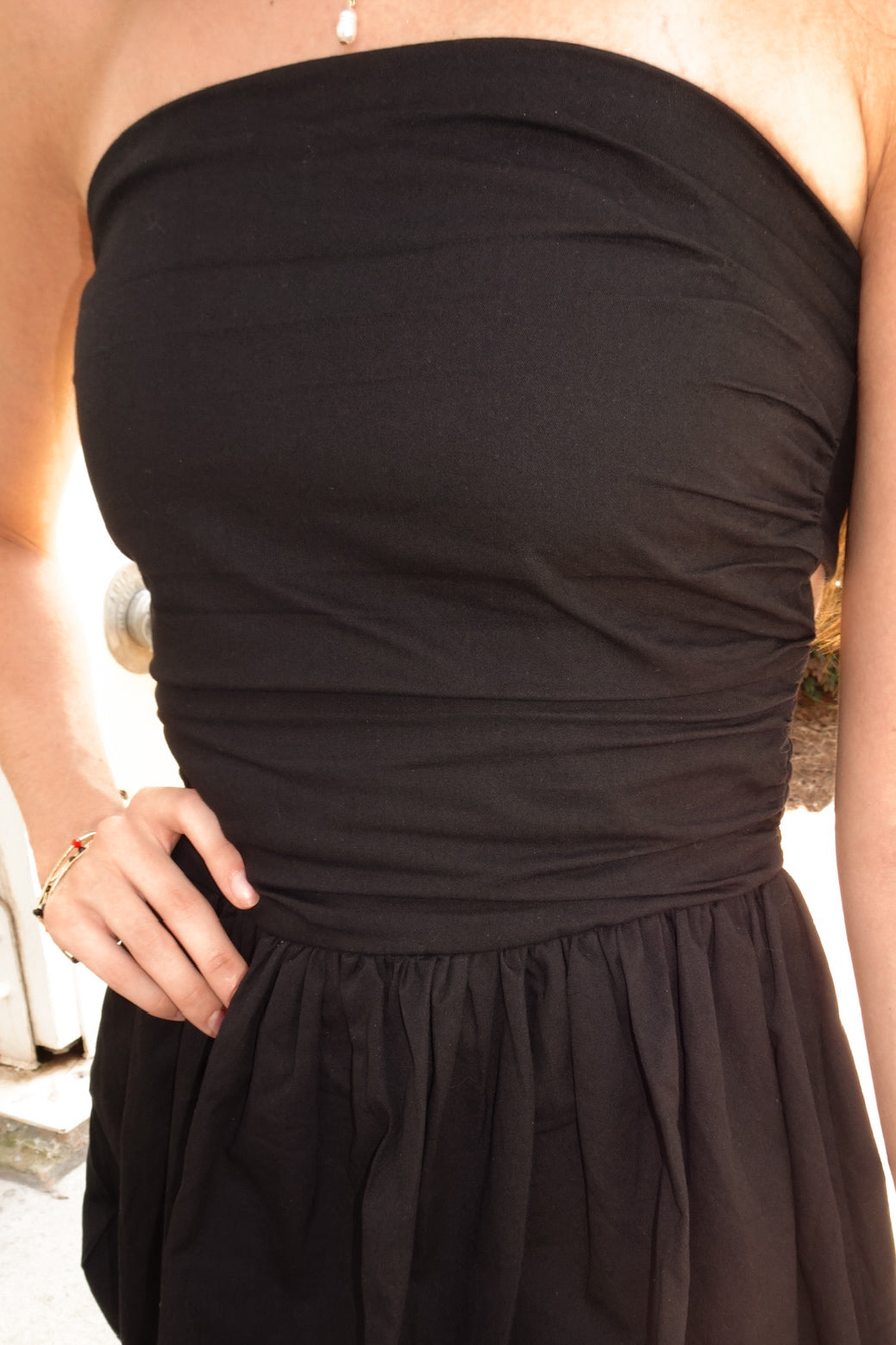 Black Strapless Bubble Dress