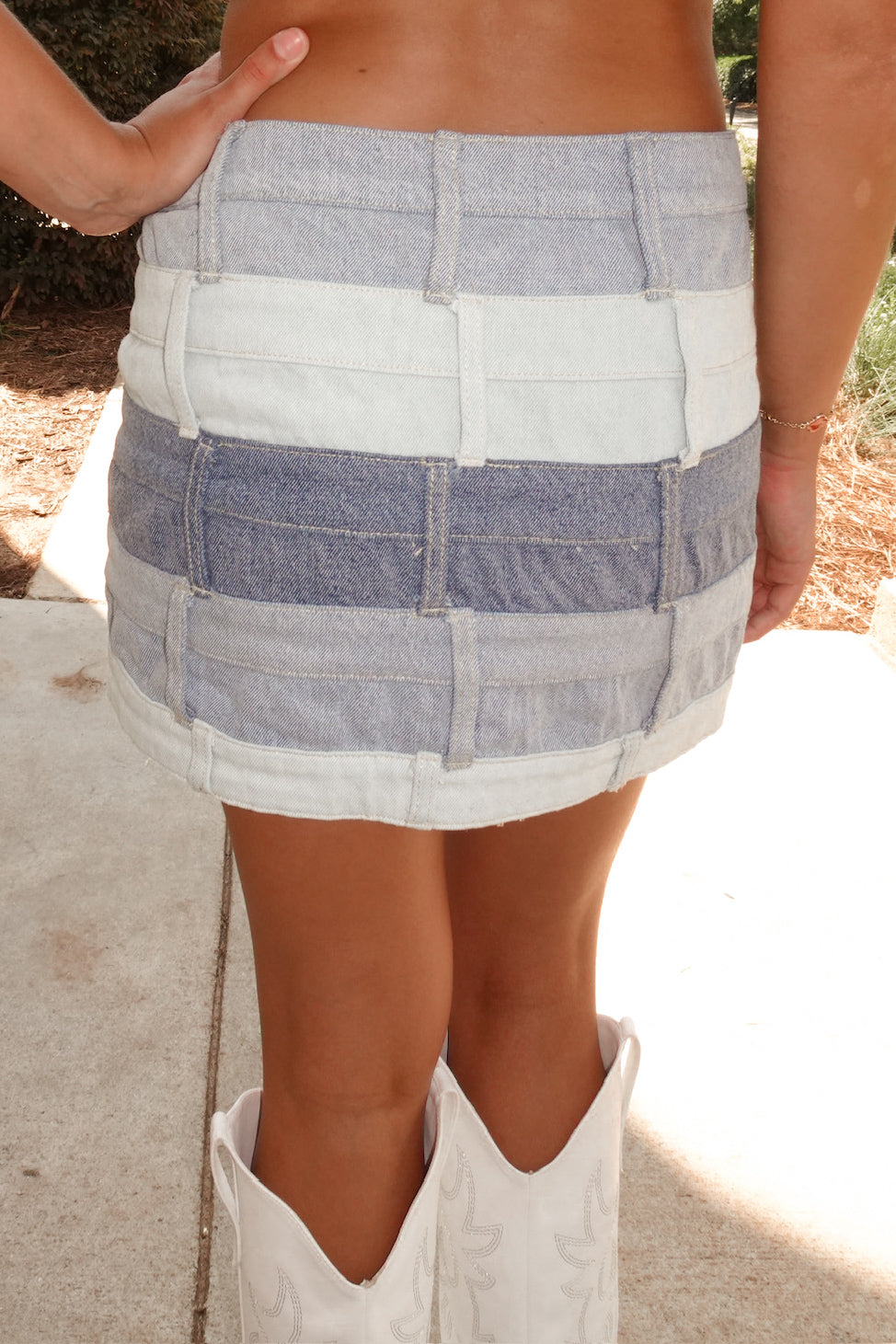 Mix Match Wash Denim Skirt