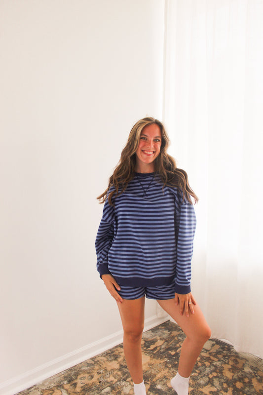 Blue Stripe Lounge Set