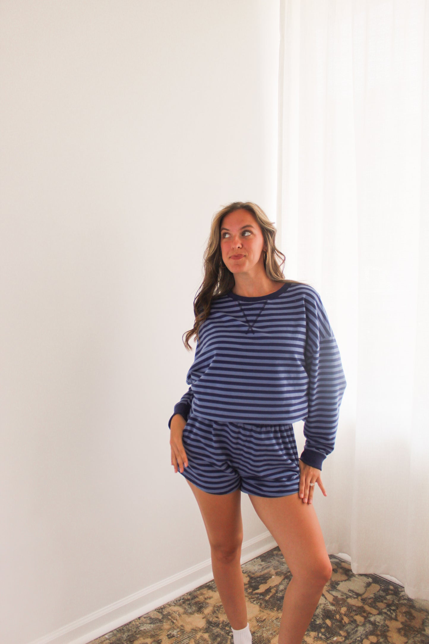 Blue Stripe Lounge Set