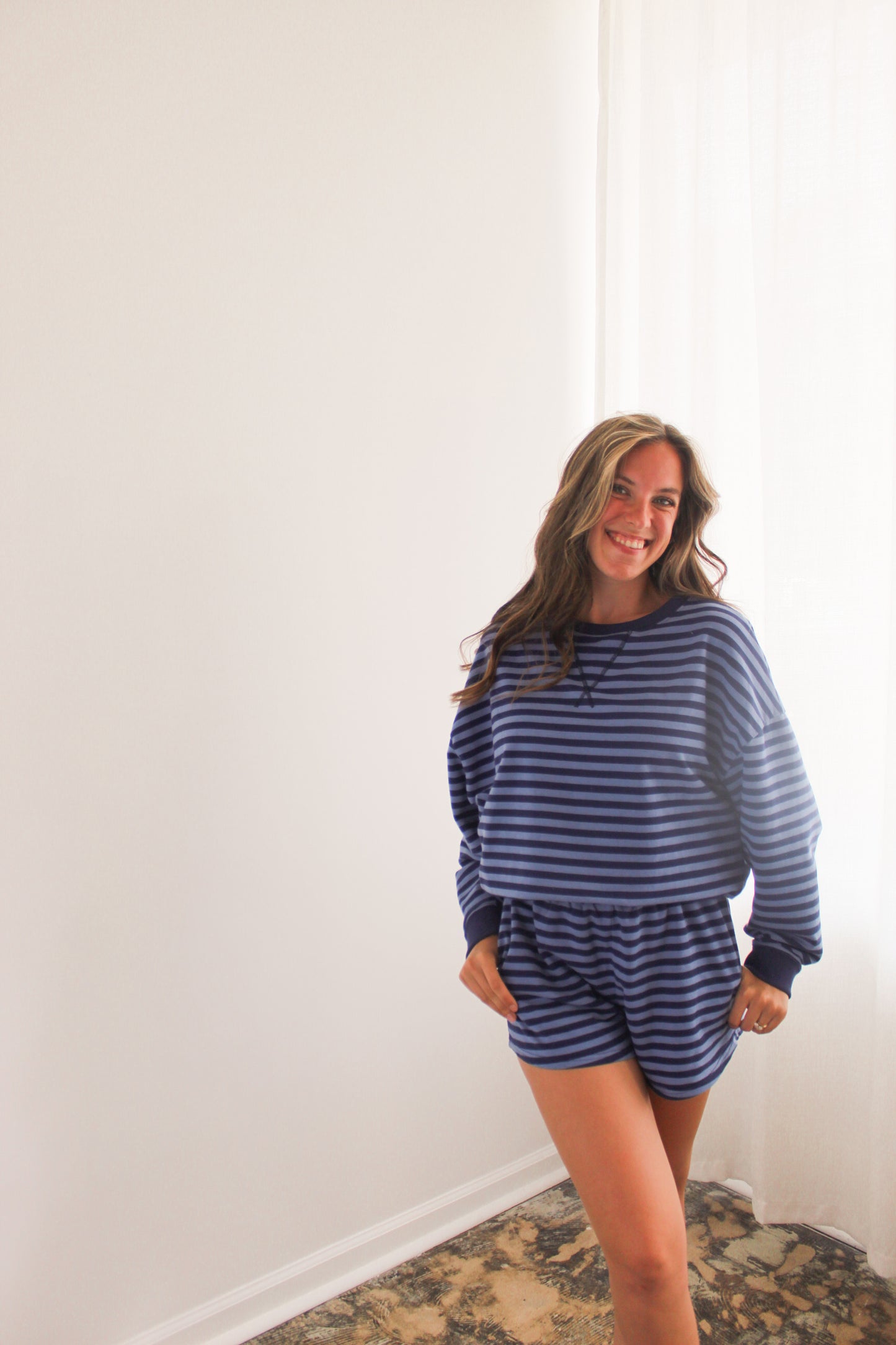 Blue Stripe Lounge Set