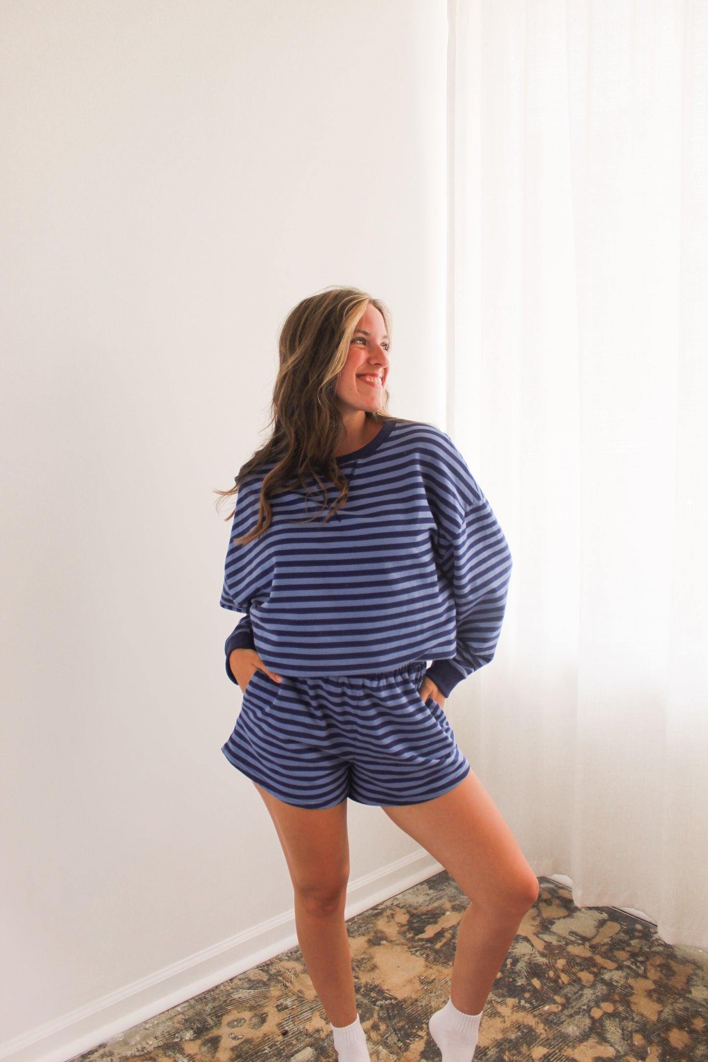 Blue Stripe Lounge Set