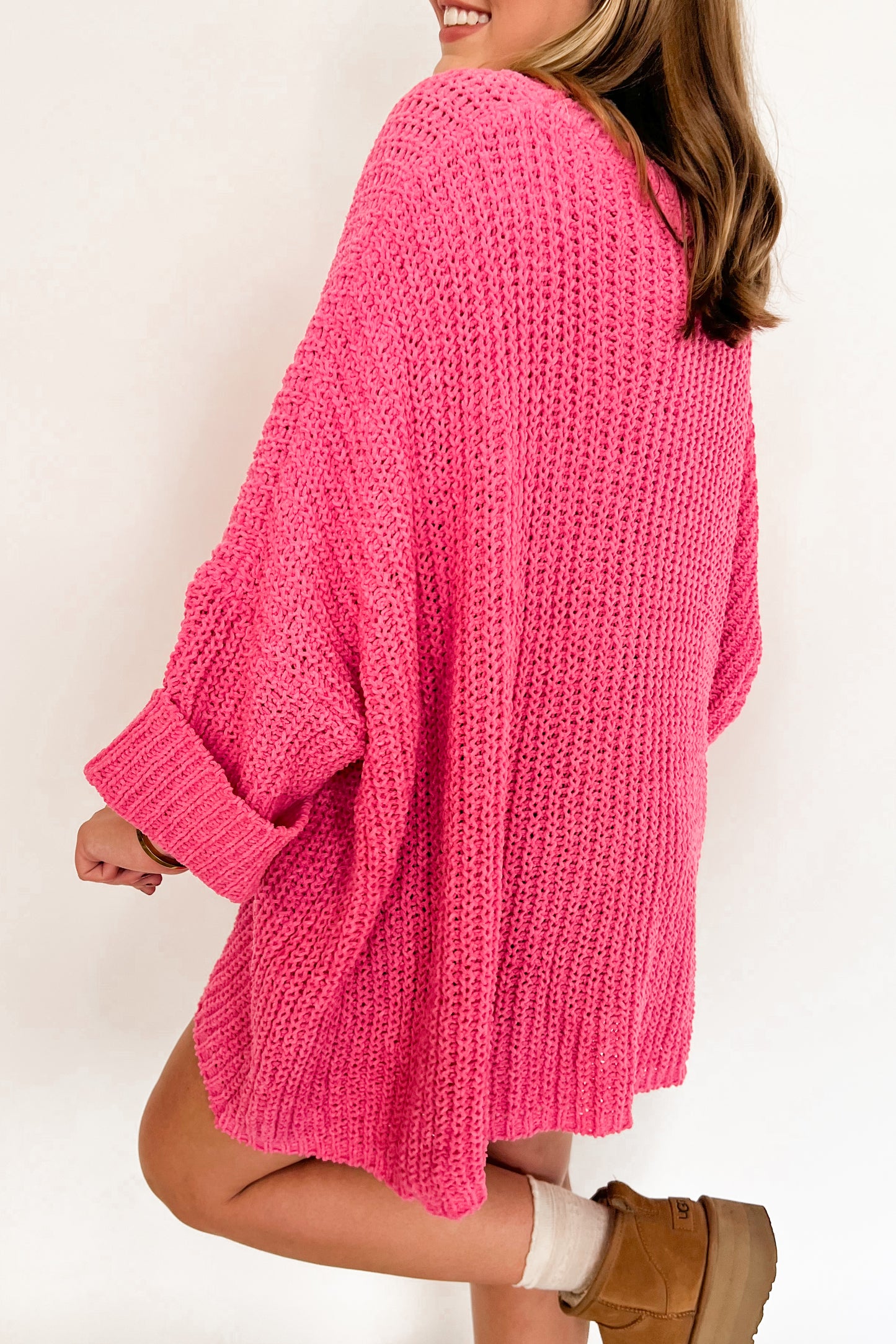 Oversized Pink Knit Sweater