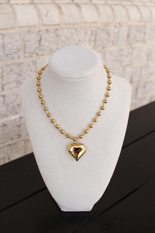 Gold Heart Pendant Necklace