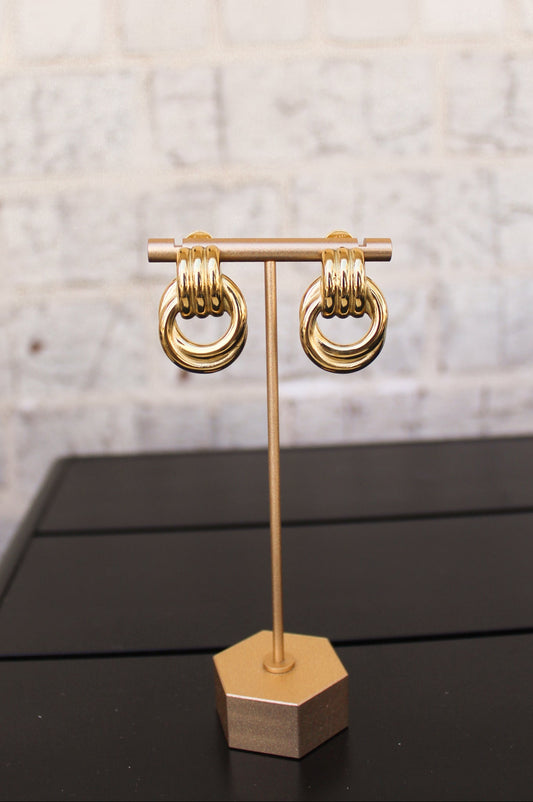 Gold Double Circle Earrings