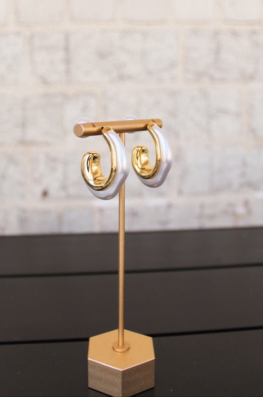 Gold & Pearl Hoops