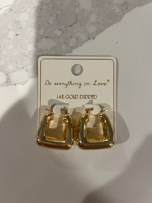 Square Gold Hoops