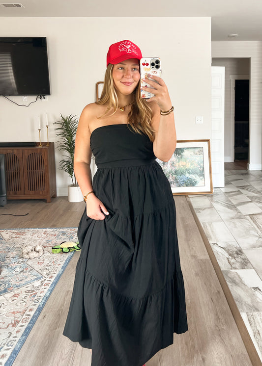 Black Strapless Maxi Dress